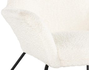 Πολυθρόνα Troy 106, Άσπρο, 108x89x90cm, Ταπισερί, Πόδια: Μεταλλικά