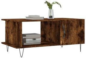 vidaXL Τραπεζάκι Σαλονιού Καπνιστή Δρυς 90x50x40 εκ. Επεξεργασμ. Ξύλο
