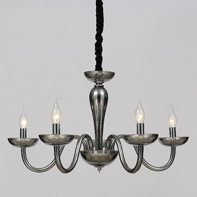 Πολυέλαιος 5Φ BLK82185PSGC Fume - Chromium Crystal, Metal