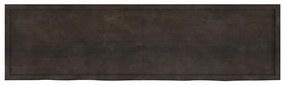 vidaXL Ράφι Τοίχου Σκούρο Καφέ 220x60x(2-6) εκ. Επεξ. Μασίφ Ξύλο Δρυός
