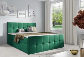 Επενδυμένο κρεβάτι Charlotte-Prasino-140 x 200