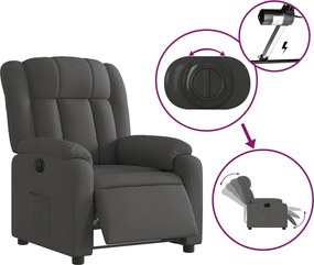 vidaXL Πολυθρόνα Ανακλινόμενη Ηλεκτρική Σκούρο Γκρι Υφασμάτινη