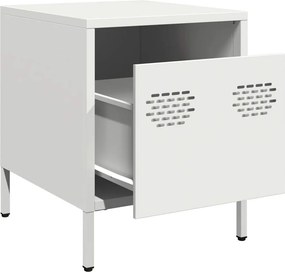 vidaXL Κομοδίνα 2 τεμάχια Λευκό 35x39x43,5 cm Ατσάλι