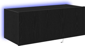 vidaXL Ντουλάπι Τηλεόρασης Τοίχου 80 x 35 x 31 cm Μαύρη Οξυά