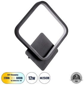 Απλίκα Φωτιστικό Τοίχου LED 15W 1440LM CCT LENA Globostar-61079-Μαύρο 61079