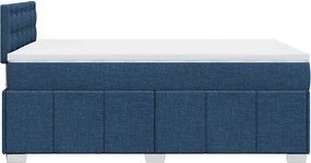 vidaXL Κρεβάτι Boxspring με Στρώμα Μπλε 120x200 εκ. Υφασμάτινο