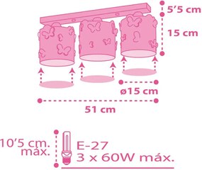 Butterfly τρίφωτο παιδικό οροφής (62143)