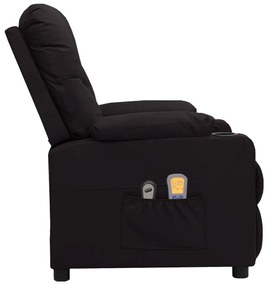 vidaXL Πολυθρόνα Μασάζ Ηλεκτρική Μαύρο από Συνθετικό Δέρμα