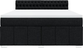 vidaXL Κρεβάτι Boxspring με Στρώμα Μαύρο 180x200 εκ. Υφασμάτινο