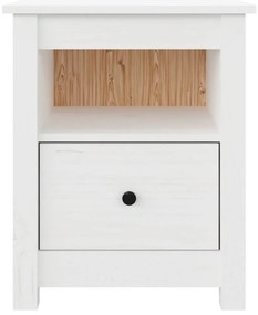 vidaXL Κομοδίνα 2 τεμ. Λευκά 40x35x49 εκ. από Μασίφ Ξύλο Πεύκου