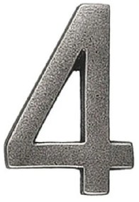 Roline 460 Πινακίδα με Αριθμό 4 από Ορείχαλκο Old Silver 55mm