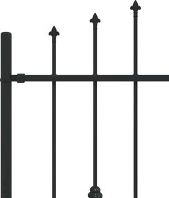 vidaXL Φράχτης με Σπίθες Μαύρο 200 x 150 cm