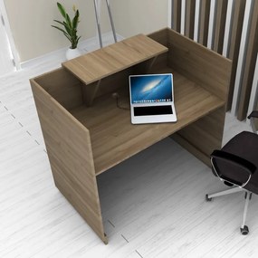 Γραφείο υποδοχής - reception Lemmon Megapap χρώμα καρυδί 120x70x110εκ.