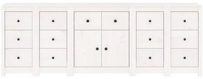 vidaXL Ντουλάπι Λευκό 230 x 35 x 80 εκ. από Μασίφ Ξύλο Πεύκου