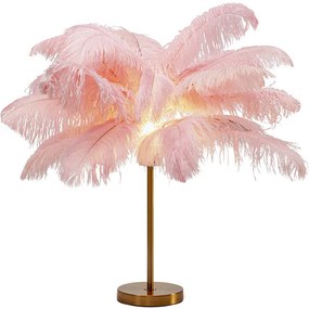 Επιτραπέζιο Φωτιστικό  Feather Palm Ροζ  50x50x60 εκ. E27 - Χρυσό