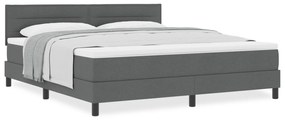 vidaXL κρεβάτι Box Spring με στρώμα  Σκούρο Γκρι 180x200 εκ Υφασμάτινο