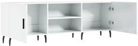 vidaXL Έπιπλο Τηλεόρασης Γυαλ. Λευκό150x30x50εκ.Επεξεργασμένο Ξύλο