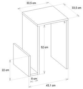 ΤΡΑΠΕΖΑΚΙ ΒΟΗΘΗΤΙΚΟ REGNAR MEGAPAP ΧΡΩΜΑ REBAB 43,1X33,5X52ΕΚ.