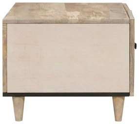 vidaXL Τραπεζάκι σαλονιού Μπεζ 80 x 50 x 40 cm Μασίφ ξύλο μάνγκο