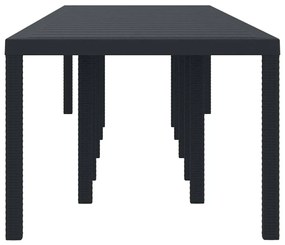 vidaXL Τραπέζι Κήπου Ανθρακί 350 x 100 x 73 εκ. Πολυ Ράτταν