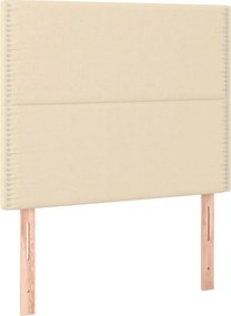 vidaXL Κρεβάτι Boxspring με Στρώμα Κρεμ 100 x 200 εκ. Υφασμάτινο