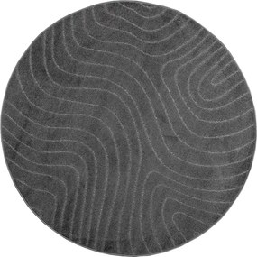 vidaXL Χαλιά χώρου Γύρος PALMERAS Ανθρακί Ø 160 CM Πολυεστέρας