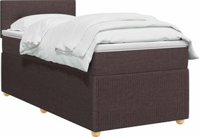 vidaXL Κρεβάτι box spring με στρώμα Σκούρο Καφέ 80 x 200 cm Ύφασμα