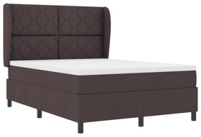 vidaXL Κρεβάτι Box Spring με Ματress σε Σκούρο Καφέ - 140x200 cm Υφάσμα