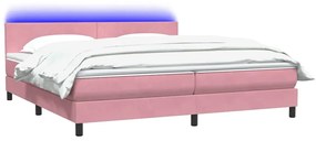 vidaXL Κρεβάτι Boxspring με Στρώμα Ροζ 200x210 εκ. Βελούδινο