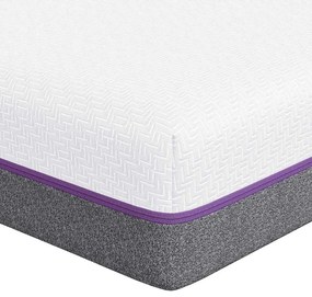 vidaXL Στρώμα Λευκό και Γκρι 90 x 200 cm Ζακάρ ύφασμα