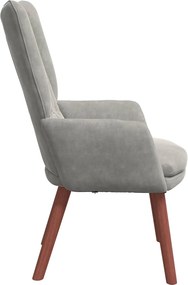 vidaXL Πολυθρόνα Ανοιχτό γκρι 63 x 67 x 94 εκ. Βελούδο