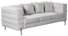 Καναπές Τριθέσιος MORRIS Λευκό Ύφασμα 213x87x76cm