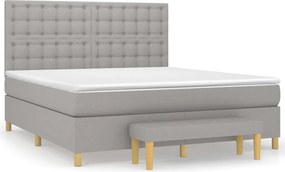 vidaXL Κρεβάτι Boxspring με Στρώμα Αν. Πράσινο 160x200εκ Υφασμάτινο
