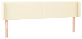 vidaXL Κεφαλάρι Κρεβατιού LED Κρεμ 163x16x78/88εκ. από Συνθετικό Δέρμα
