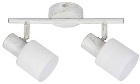 Σποτ Φωτιστικό Οροφής 2XE14 μεταλλικό 9079-2Φ Inlight-9079-2Φ-Λευκή Πατίνα-Λευκό 9079-2Φ-Λευκή Πατίνα