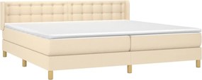 vidaXL Κρεβάτι Boxspring με Στρώμα Κρεμ 160x200 εκ. Υφασμάτινο