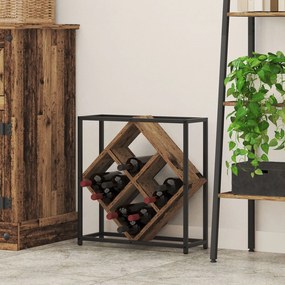 vidaXL Ράφι κρασιών από παλιό ξύλο 51x18x52,5 εκ. Κατασκευασμένο από υλικό ξύλου