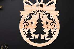 Σετ των 3 Intra απο ξύλο plywood 3mm-4mm πάχος Χριστουγεννιάτικο Στολίδι Δίασταση 8x8 cm INTRAFABR-110255197