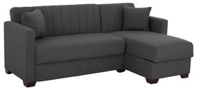 corner sofa-bed, grey, reversible, 200x133x77cm