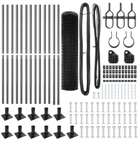 vidaXL Τεντώτο με στήριγμα Γκρι 1 x 25 m Χάλυβας και PVC