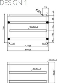 Karag Design 1 Chrome 50x35 - Θερμαντικό σώμα μπάνιου