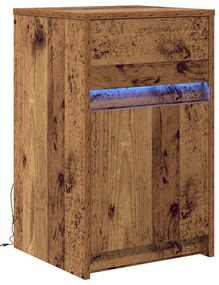 vidaXL LED Κρεβατάκι Ντουλάπα Παλαιό ξύλο 38 x 34 x 61 εκ. Μοριοσανίδα