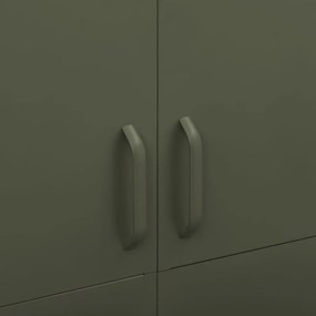 vidaXL Ντουλάπα Πράσινο Λαδί 90 x 50 x 180 εκ. από Ατσάλι