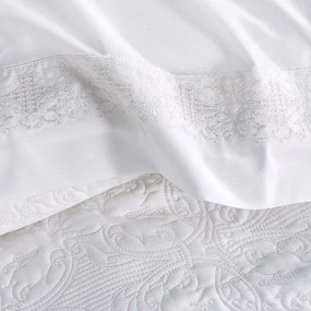 Κουβερλί-Σεντόνια Irina Σετ 7τεμ. White Ρυθμός Queen Size Microsatin