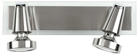 Φωτιστικό Οροφής - Σποτ Miami SPOT-MIAMI 02 Ρυθμιζόμενο 2xGU10 5W Led 28x7x14,5cm Nickel Intec Metal, Glass