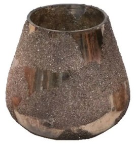 Βάση Ρεσώ Γυάλινη Alke 023698 Φ11x11cm Gold Glass