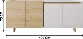 Κονσόλα Sapphire Δρυς / Λευκό NUGEN 180x45x75