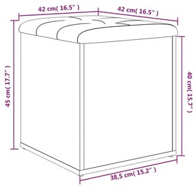 Παγκάκι Αποθήκευσης Sonoma Δρυς 42x42x45 εκ. Επεξεργασμένο Ξύλο - Καφέ