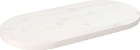 vidaXL Επιφάνεια Τραπεζιού Οβάλ Λευκή 80x40x2,5 εκ. Μασίφ Ξύλο Πεύκου