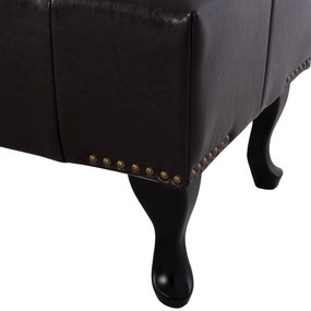 Ταμπουρέ Υποπόδιο T.Chesterfield Emma PU 80x44x39Y εκ.Σκ.Καφέ